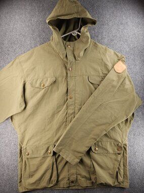 VTG Fjallraven Raven Jacket Men Green 56-58 Lightweight Pockets Hiking Outdoors